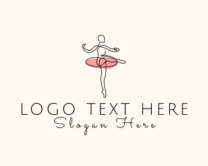 Ballet Dancer - Monoline Ballet Dancer logo design