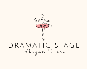 Monoline Ballet Dancer logo design