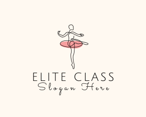 Monoline Ballet Dancer logo design