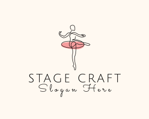 Monoline Ballet Dancer logo design