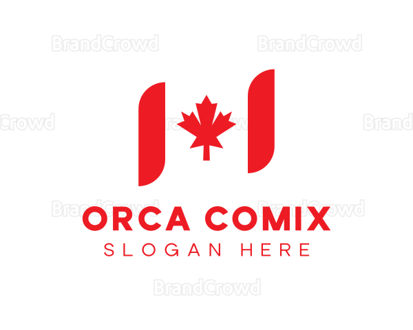 Canadian Flag Nation Logo