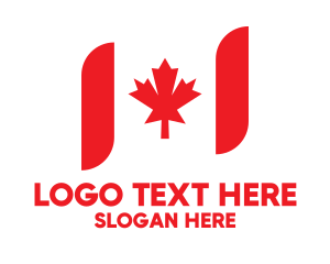 North America - Minimal Canadian Flag logo design