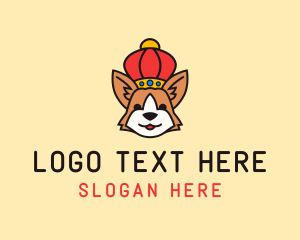 Dog Trainer - Corgi Royal Crown logo design