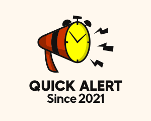 Alert - Megaphone Alarm Clock logo design