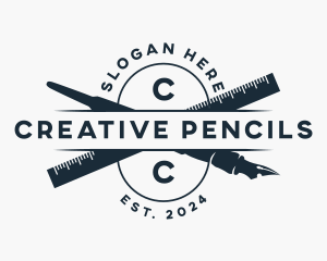 Pen Ruler Education logo design