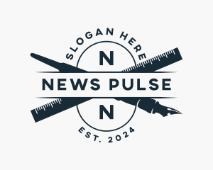 Newspaper - Pen Ruler Education logo design
