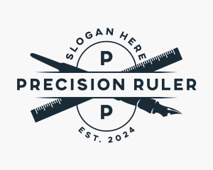 Ruler - Pen Ruler Education logo design
