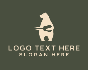 Record Store - Polar Bear Guitar logo design