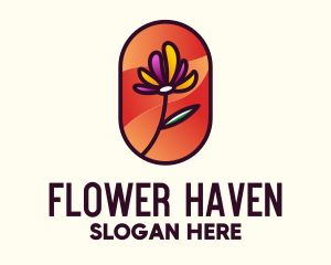 Stained Glass Flower logo design