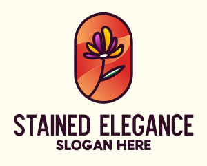 Stained Glass Flower logo design