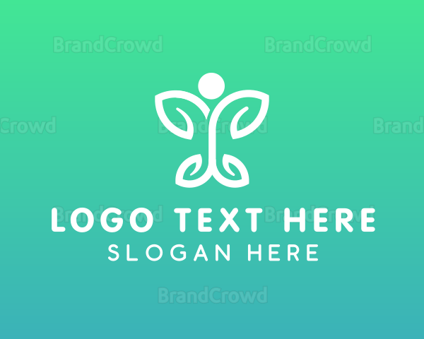 Butterfly Leaf Person Logo