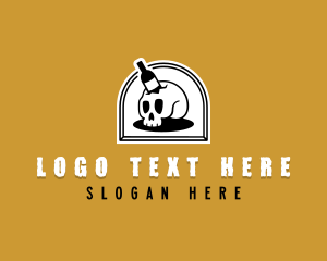 Pub - Skull Liquor Bar logo design