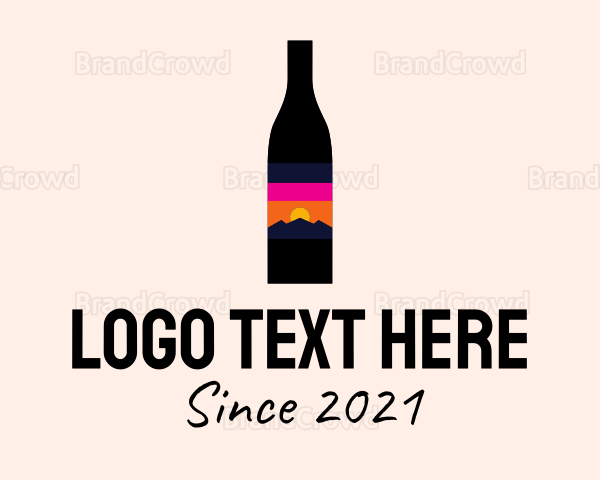 Sunset Wine Bottle Logo