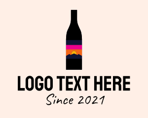 Beverage - Sunset Wine Bottle logo design