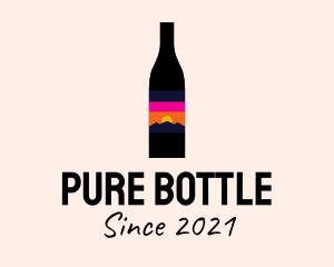 Bottle - Sunset Wine Bottle logo design