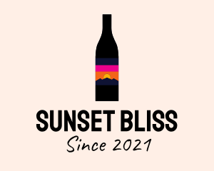 Sunset - Sunset Wine Bottle logo design