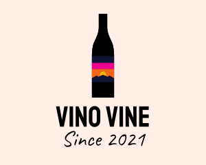 Wine - Sunset Wine Bottle logo design