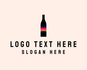 Wine - Sunset Wine Bottle logo design