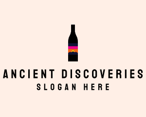 Sunset Wine Bottle  logo design