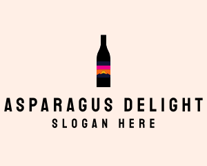 Sunset Wine Bottle  logo design