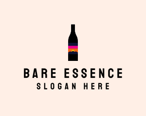 Sunset Wine Bottle  logo design