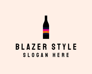 Sunset Wine Bottle  logo design