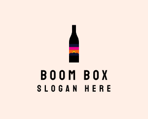 Sunset Wine Bottle  logo design