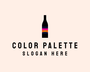 Sunset Wine Bottle  logo design