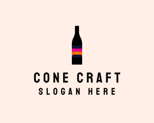 Sunset Wine Bottle  logo design