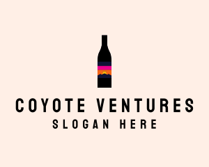 Sunset Wine Bottle  logo design