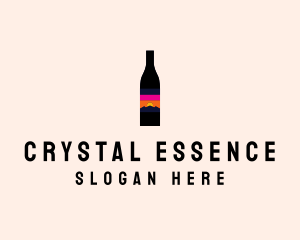 Sunset Wine Bottle  logo design