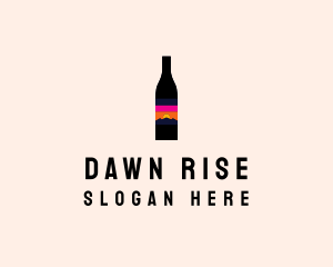 Sunset Wine Bottle  logo design