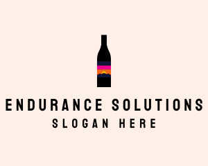 Sunset Wine Bottle  logo design