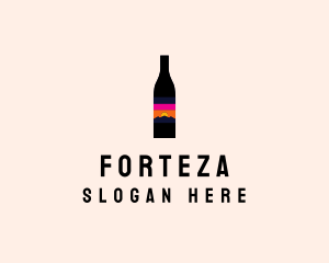 Sunset Wine Bottle  logo design