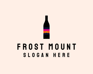 Sunset Wine Bottle  logo design