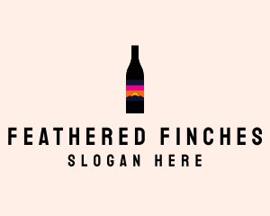 Sunset Wine Bottle  logo design