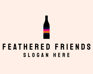 Sunset Wine Bottle  logo design