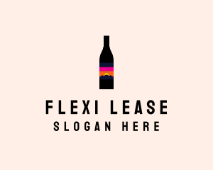 Sunset Wine Bottle  logo design