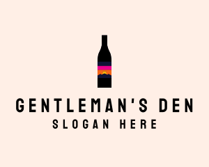 Sunset Wine Bottle  logo design