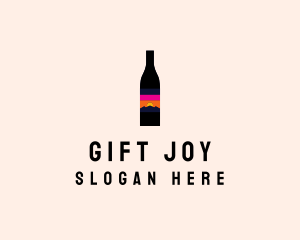 Sunset Wine Bottle  logo design