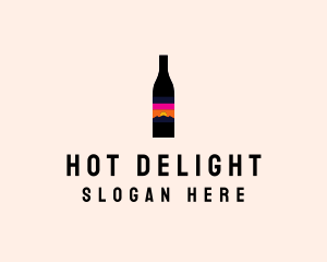 Sunset Wine Bottle  logo design