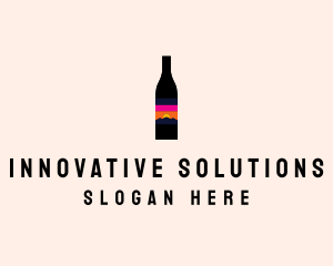 Sunset Wine Bottle  logo design