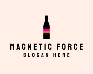 Sunset Wine Bottle  logo design