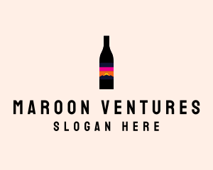 Sunset Wine Bottle  logo design