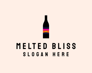 Sunset Wine Bottle  logo design