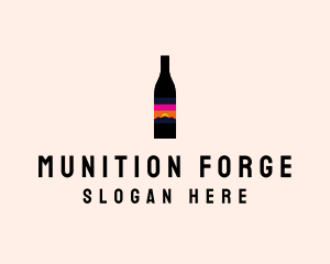 Sunset Wine Bottle  logo design