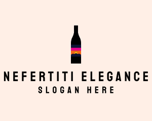 Sunset Wine Bottle  logo design