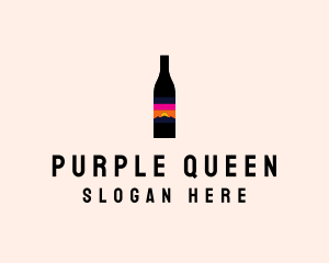 Sunset Wine Bottle  logo design