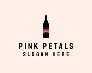 Sunset Wine Bottle  logo design