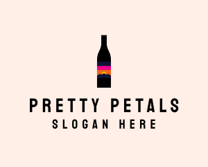 Sunset Wine Bottle  logo design